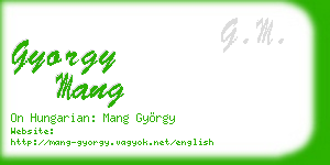 gyorgy mang business card
